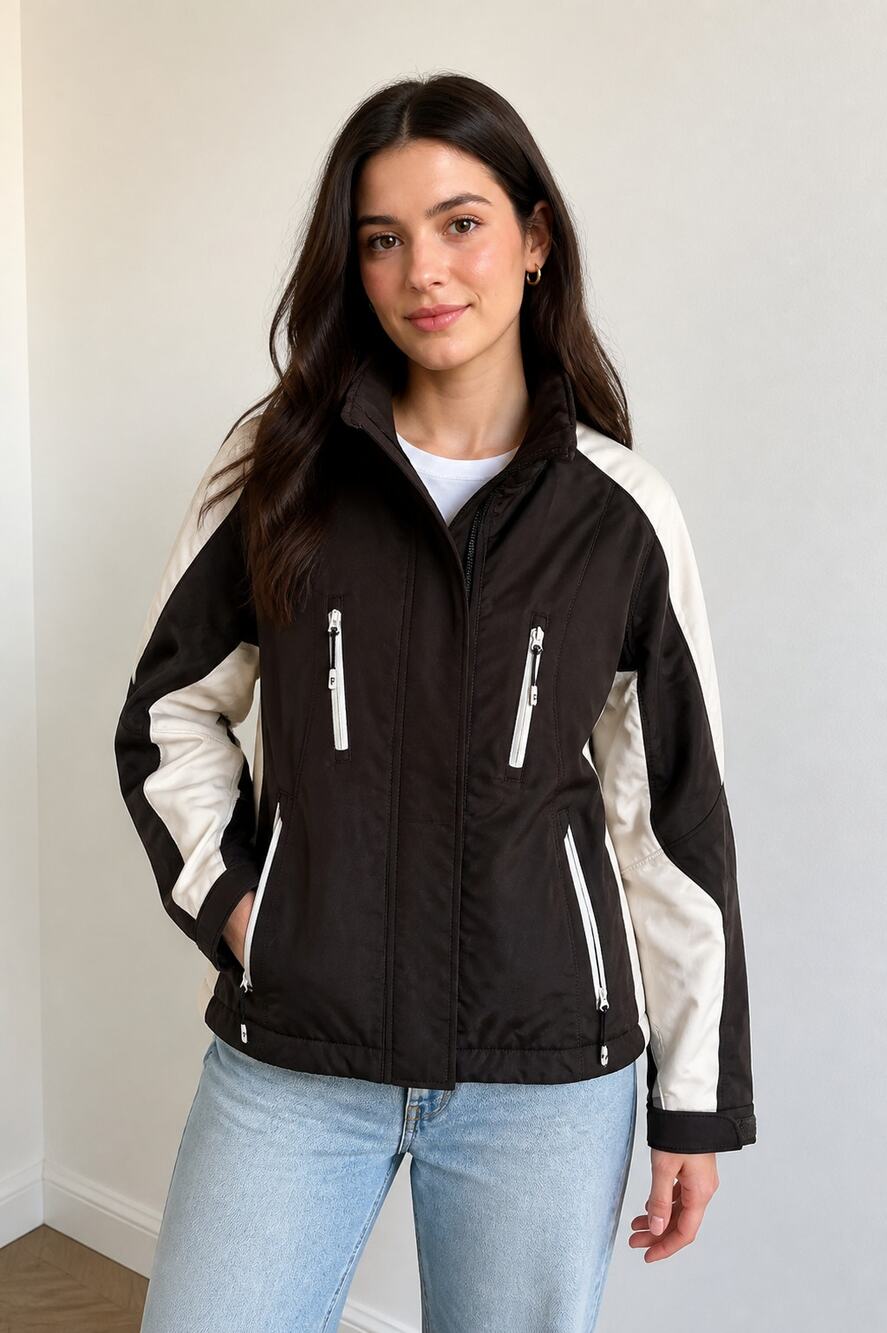 Predator Women's Brown and White Zip Jacket Large